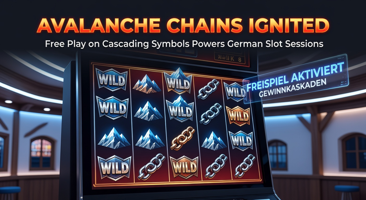 Dynamische Darstellung kaskadierender Symbole in einem Avalanche-Slot, bei der Gewinnkombinationen explodieren und neue Symbole nachrücken, typisch für intensive deutsche Spielrunden