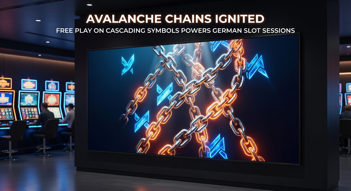 Explosive Kaskaden in einem modernen Avalanche-Slot, Multiplikatoren steigen während einer Free-Play-Chain, mit Fokus auf deutsche Casino-Apps