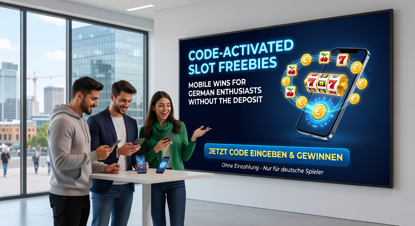 Deutscher Spieler tippt Code in Casino-App ein, mit Gewinn-Symbolen im Hintergrund