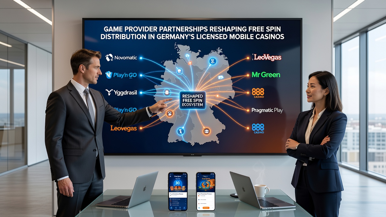 Darstellung mobiler Casino-Apps mit integrierten Freispiel-Partnerschaften