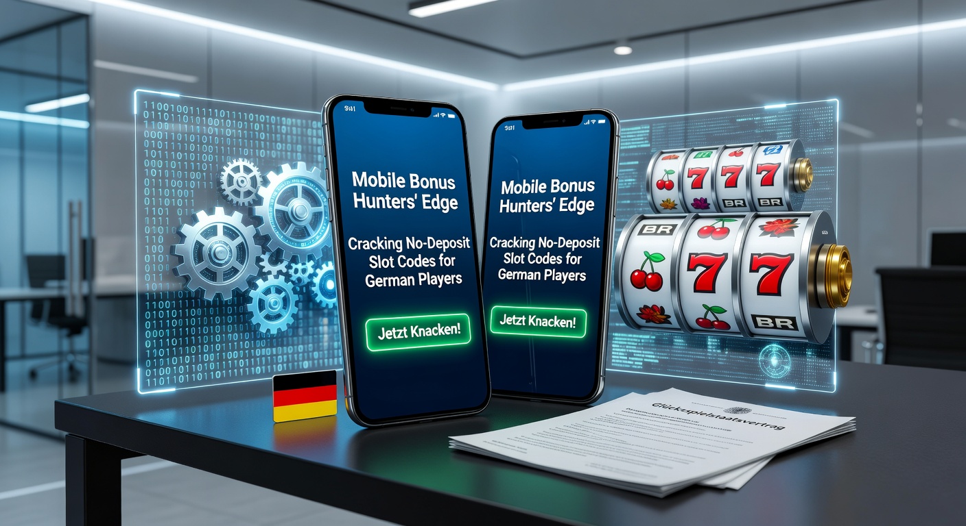 Gruppe von Smartphones mit aktiven Slot-Freispielen und Code-Eingabefeldern, deutsche Landkarte im Hintergrund