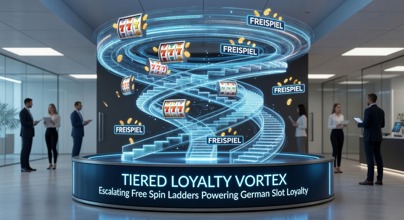 Detaillierte Darstellung einer Free-Spin-Leiter mit Loyalty-Stufen und Multiplikatoren auf einem deutschen Casino-Screenshot